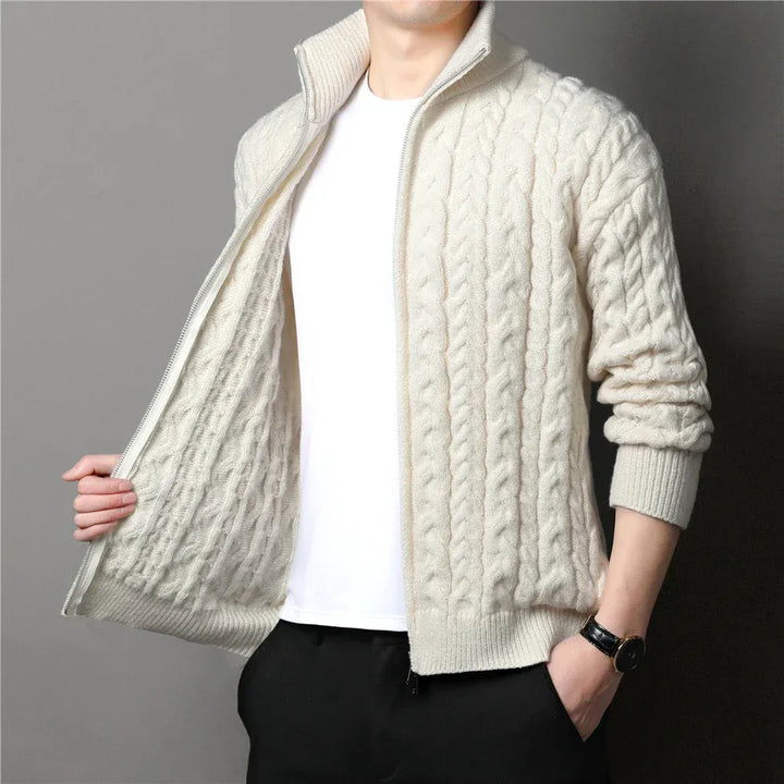 Womens Cable Knit Cardigan Relaxed Fit