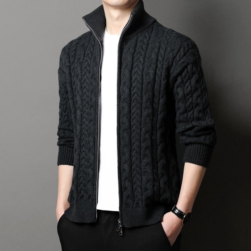 Womens Cable Knit Cardigan Relaxed Fit