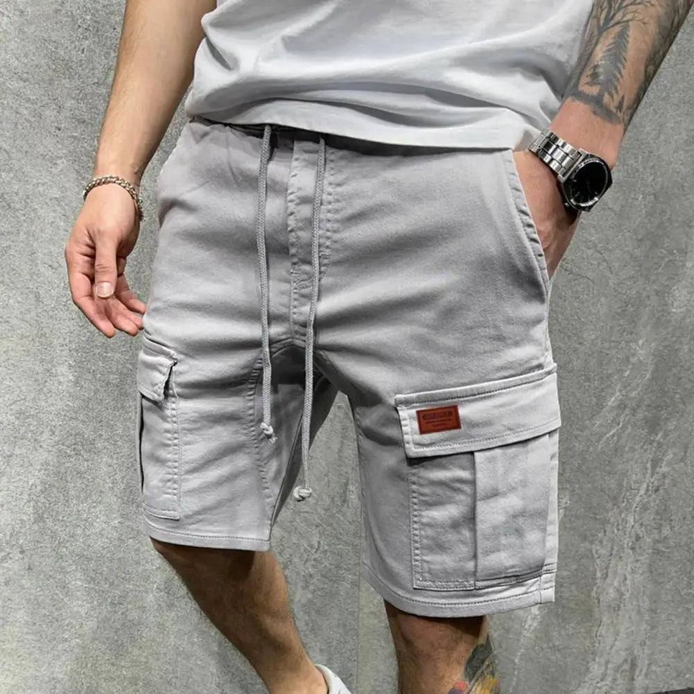 Mens Cargo Shorts Cotton Drawstring Casual Fit - BritishMode