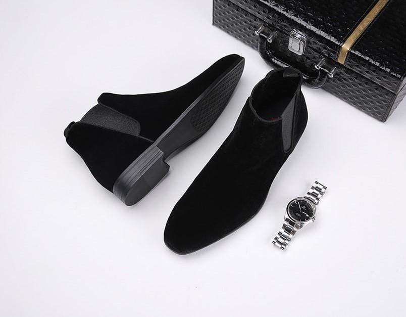 Mens Chelsea Boots Suede Slip-On