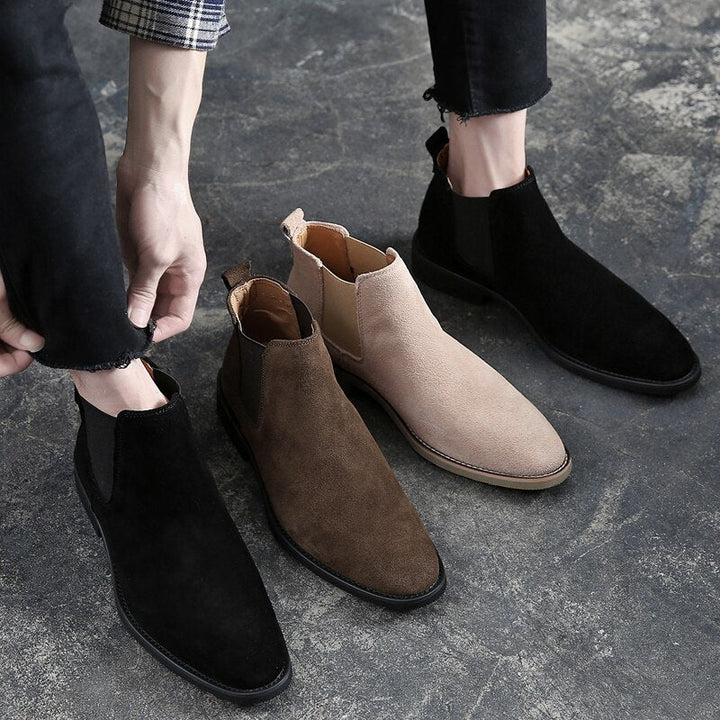 Mens Chelsea Boots Suede Slip-On