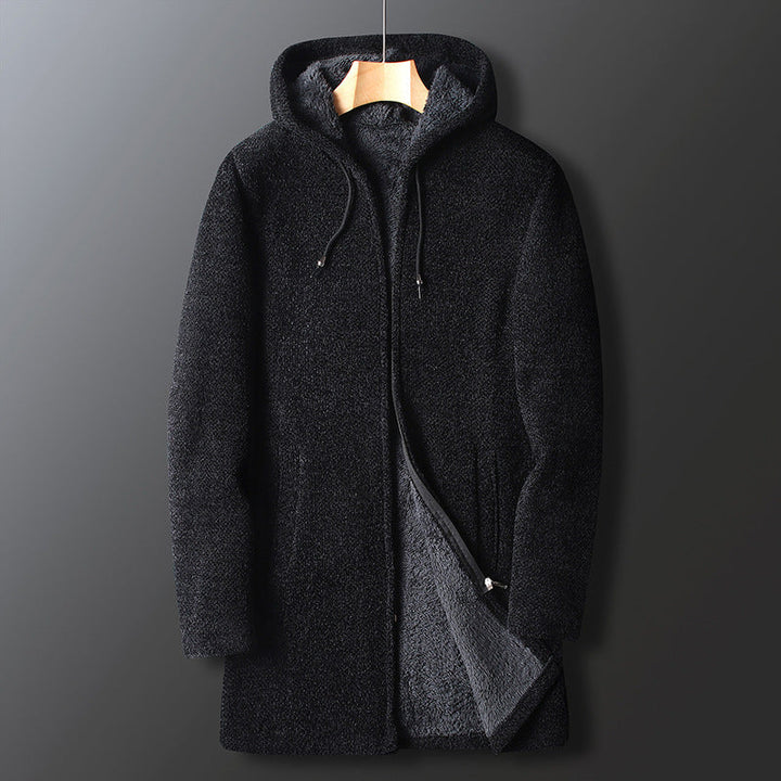 Mens Zip-Up Hoodie Jacket with Drawstring Warm Fit