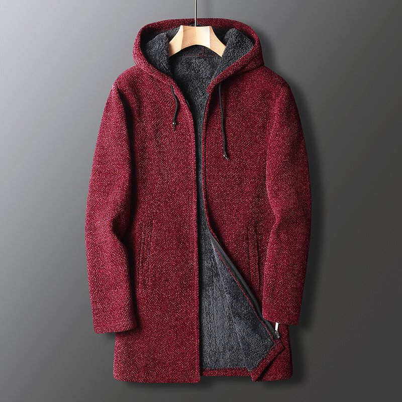 Mens Zip-Up Hoodie Jacket with Drawstring Warm Fit