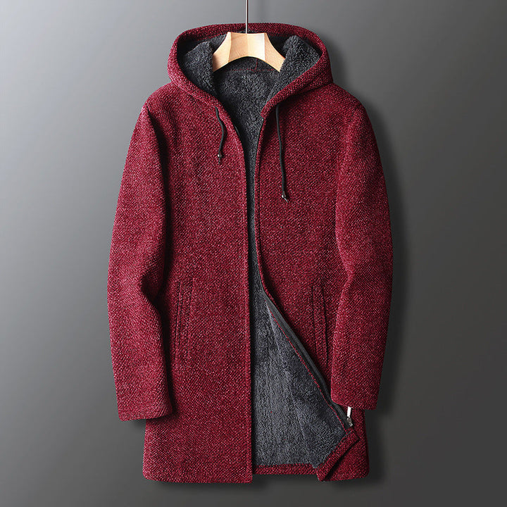 Mens Zip-Up Hoodie Jacket with Drawstring Warm Fit
