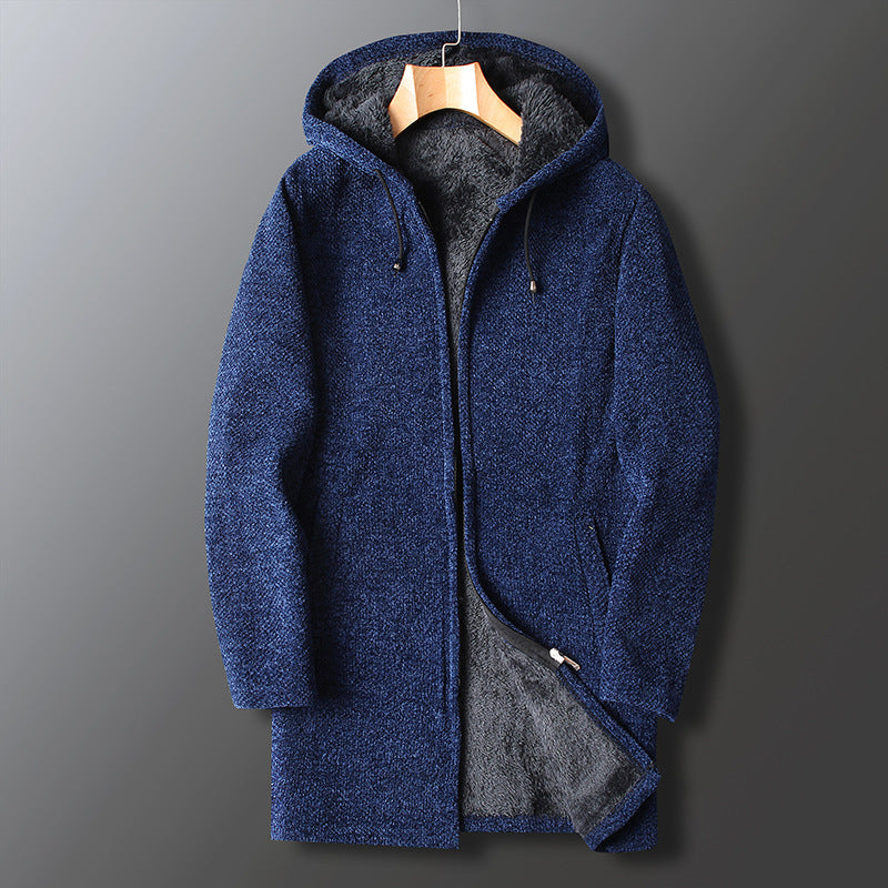 Mens Zip-Up Hoodie Jacket with Drawstring Warm Fit