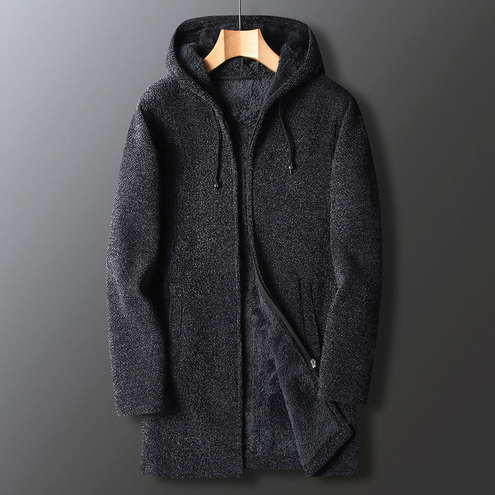 Mens Zip-Up Hoodie Jacket with Drawstring Warm Fit
