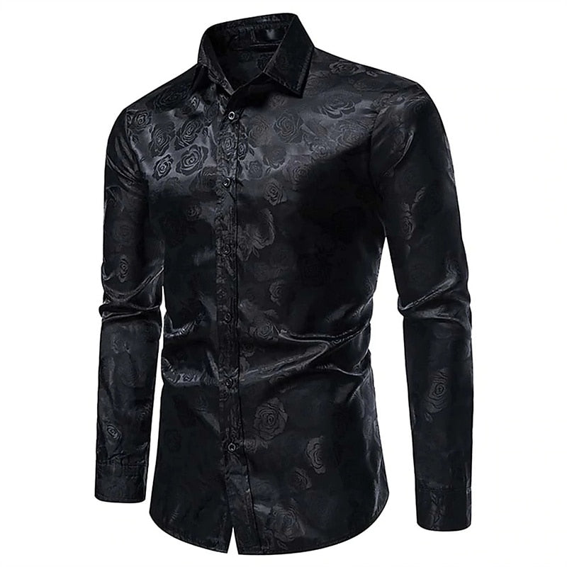 Mens Long Sleeve Shirt Gloss Finish Formal Fit - BritishMode