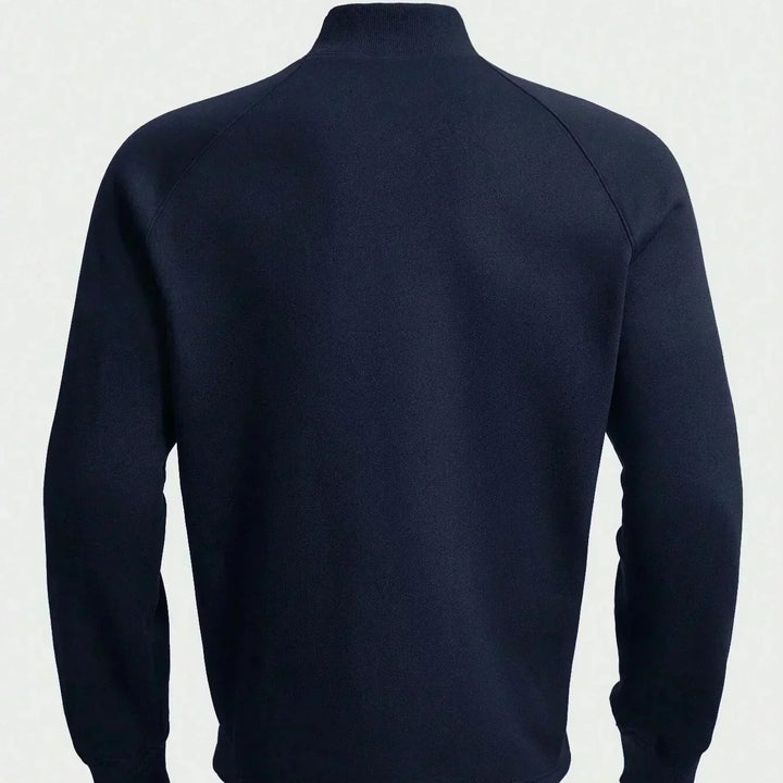Mens Sweatshirt Mock Collar Quarter Zip Raglan Fit