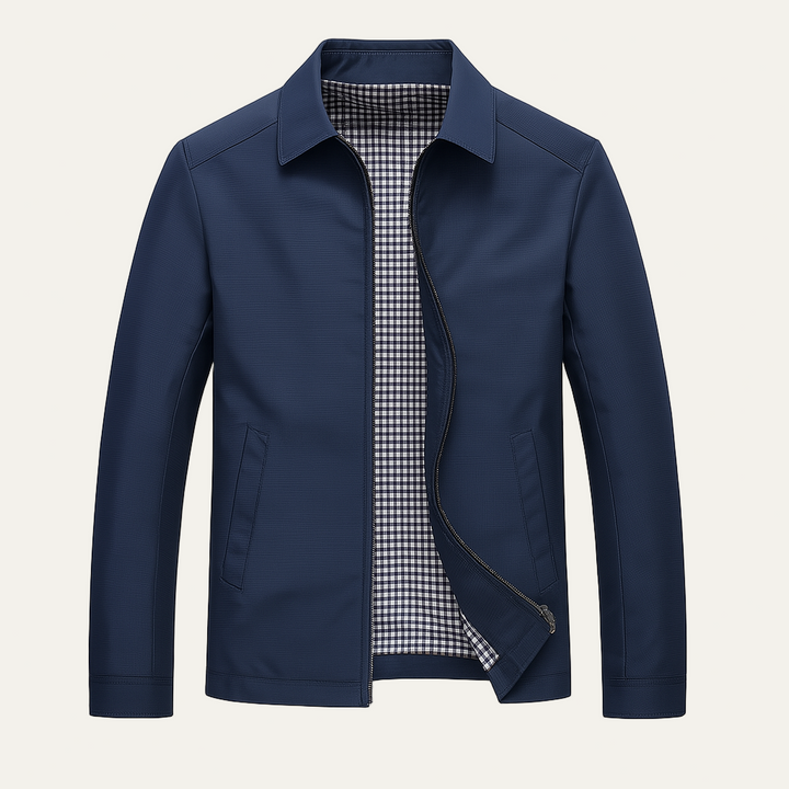 Mens Harrington Windbreaker with Check Lining Classic Fit