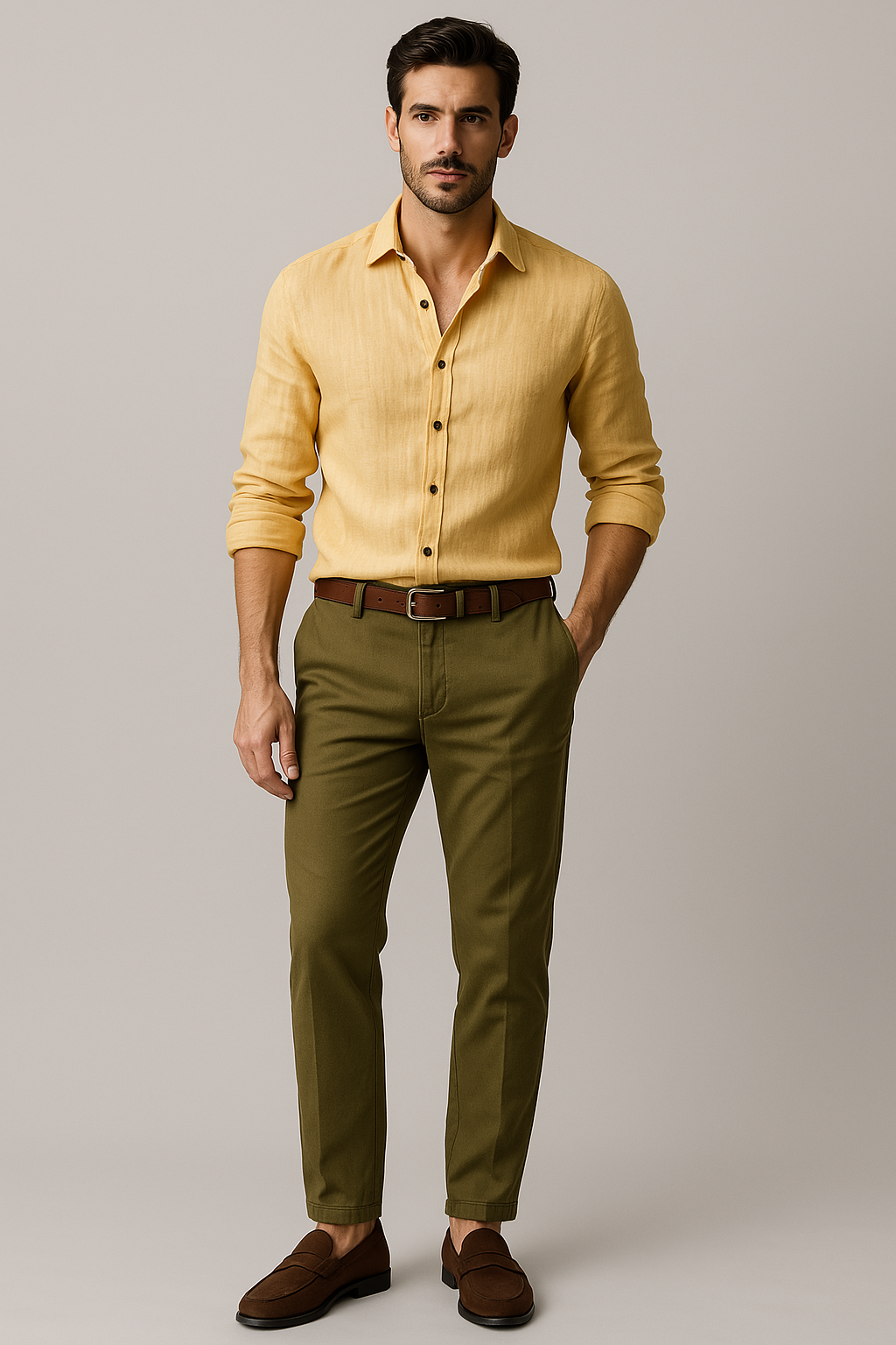 Mens Linen Shirt Lightweight Vintage Button-Up Casual Fit - BritishMode
