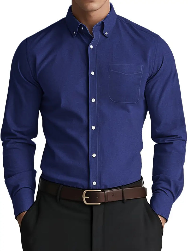 Mens Dress Shirt Cotton Button Down Classic Fit