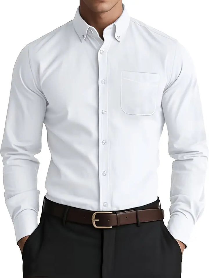 Mens Dress Shirt Cotton Button Down Classic Fit - BritishMode