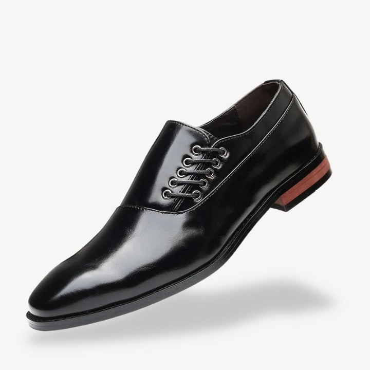 Mens Oxford Dress Shoes Leather Pointed Toe Lace-Up