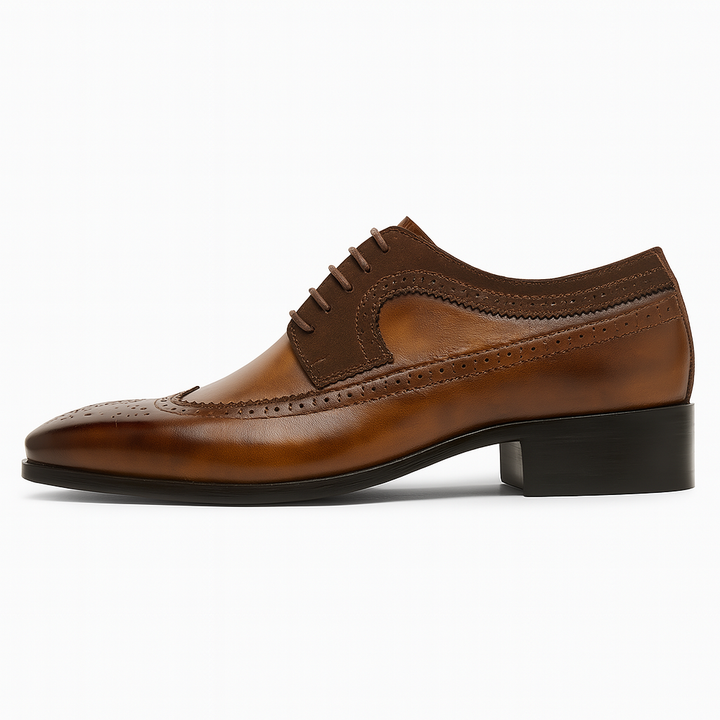 Mens Oxford Dress Shoes Leather Wingtip Brogue Formal Fit