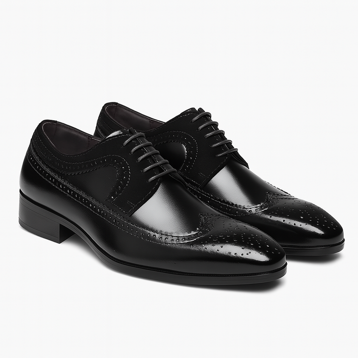Mens Oxford Dress Shoes Leather Wingtip Brogue Formal Fit