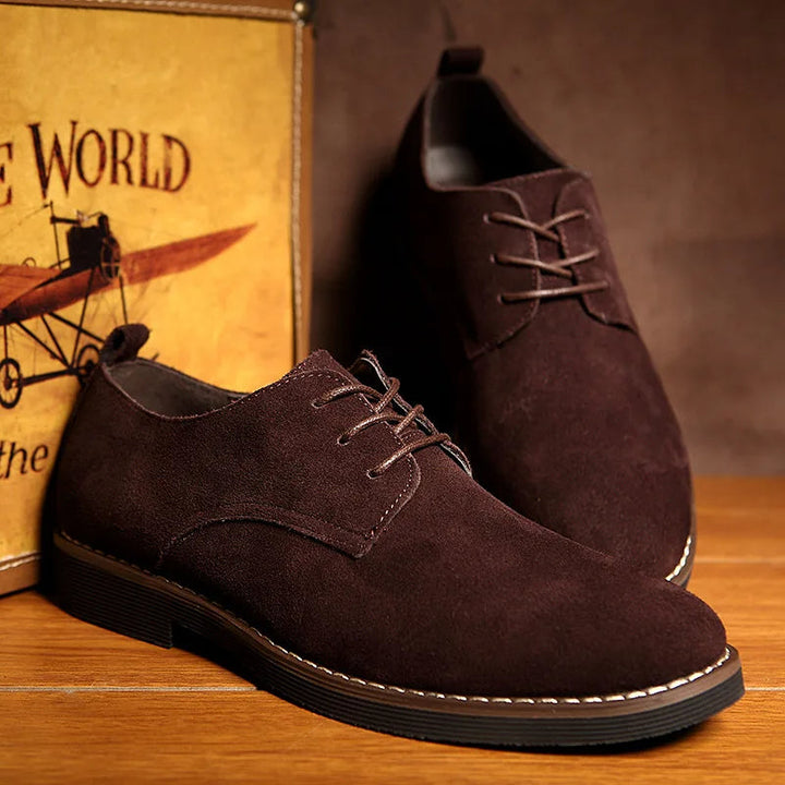 Mens Oxford Shoes Suede Lace-Up Style
