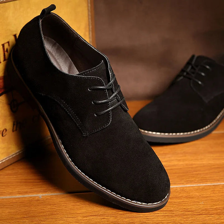 Mens Oxford Shoes Suede Lace-Up Style