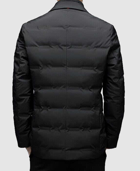 Mens Quilted Puffer Jacket with Blazer Style Padded Fit