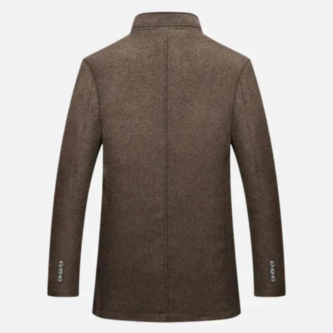 Mens Wool Overcoat Tailored Fit Quilted Insert