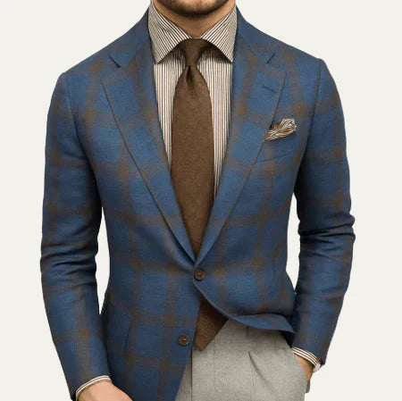 Mens Tailored Blazer Textured Two-Button Fit