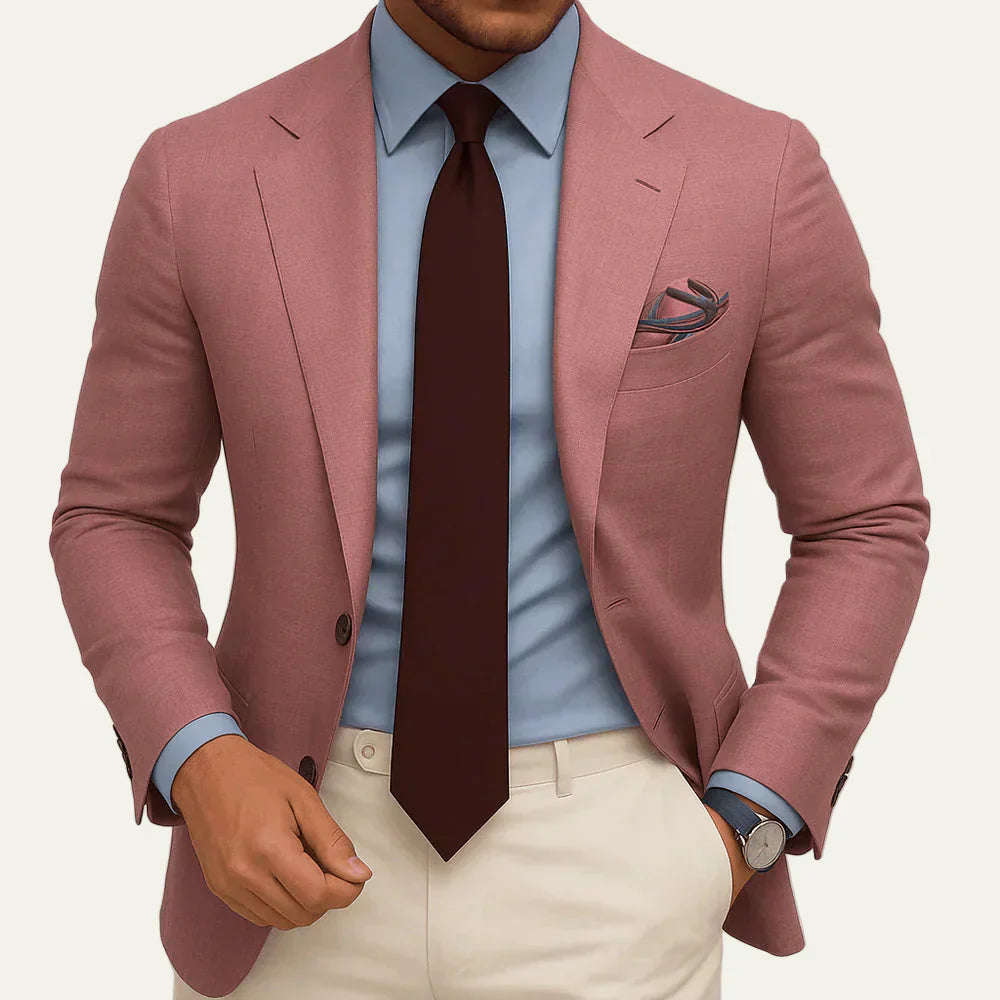 Mens Tailored Blazer Textured Two-Button Fit
