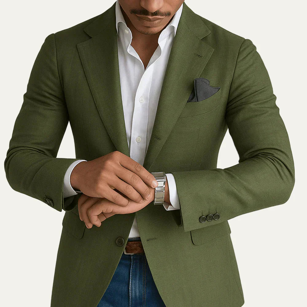 Mens Tailored Blazer Textured Two-Button Fit