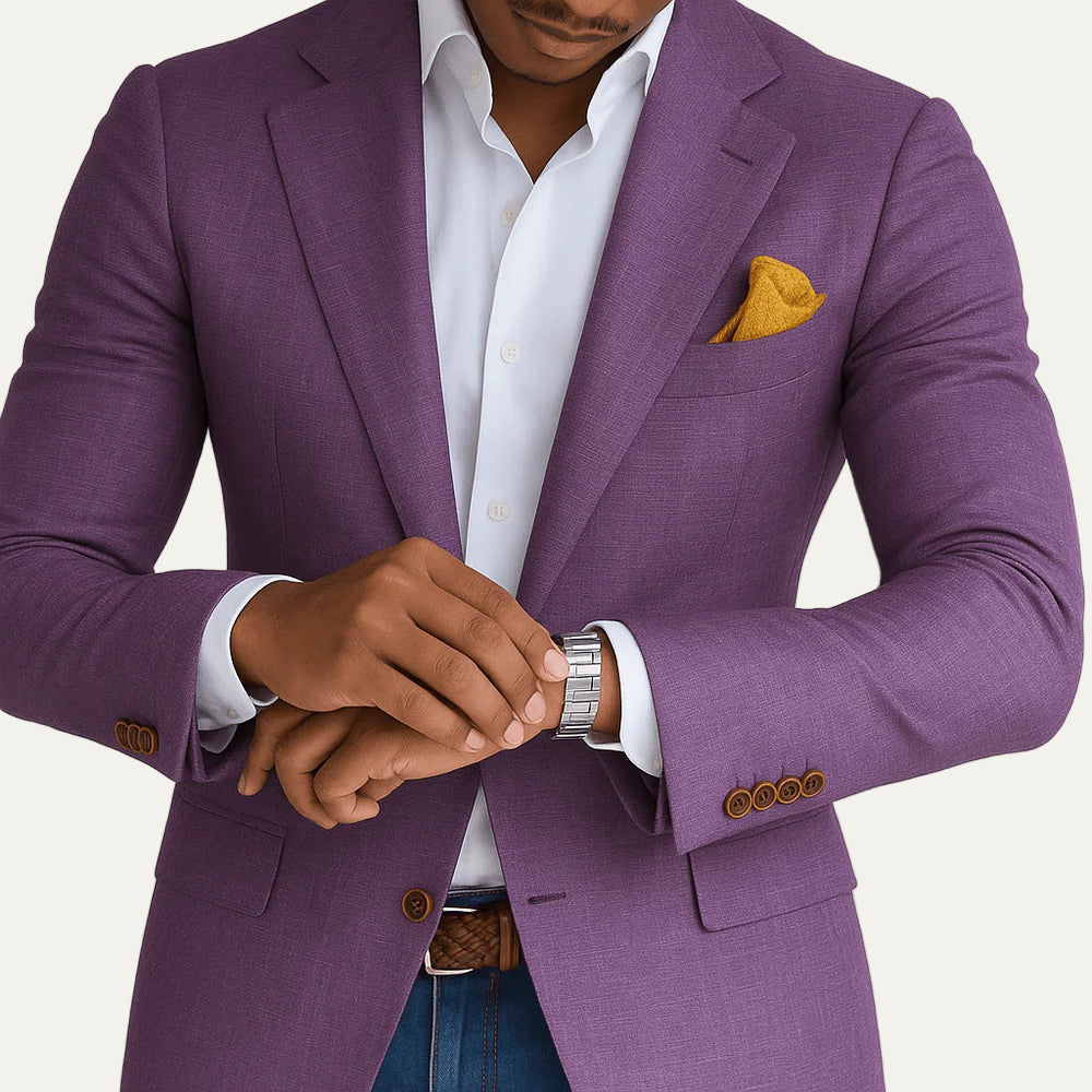 Mens Tailored Blazer Textured Two-Button Fit