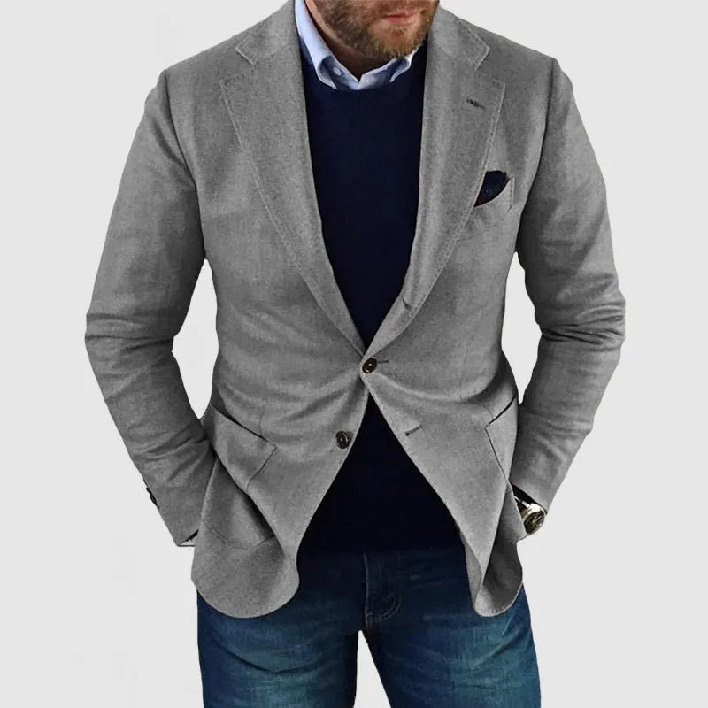 Mens Casual Blazer Two-Button Style Tailored Fit