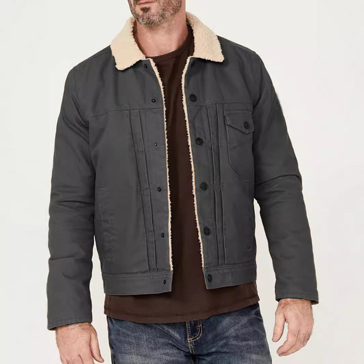 Mens Trucker Jacket Sherpa Collar Casual Fit