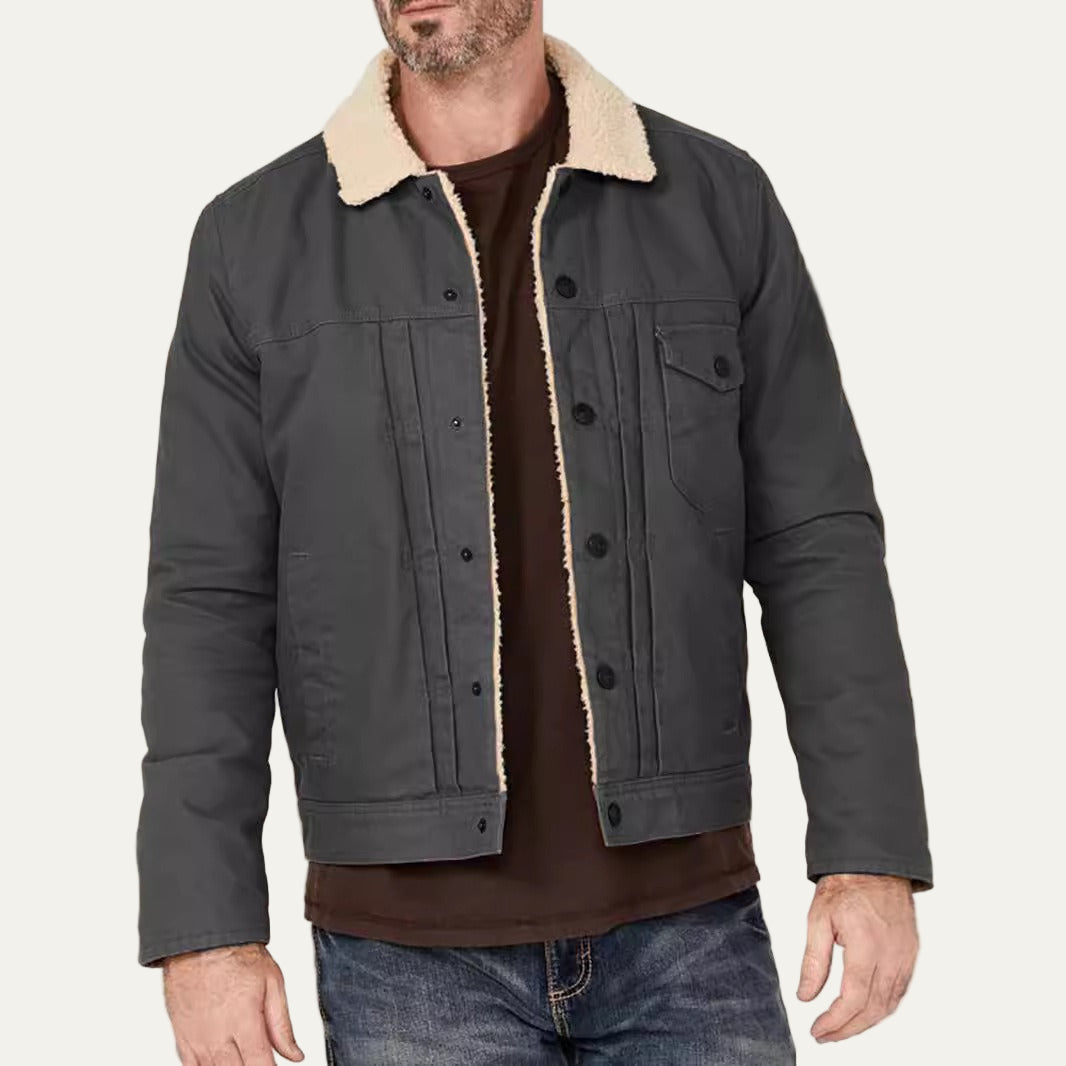 Mens Trucker Jacket Sherpa Lined Relaxed Fit