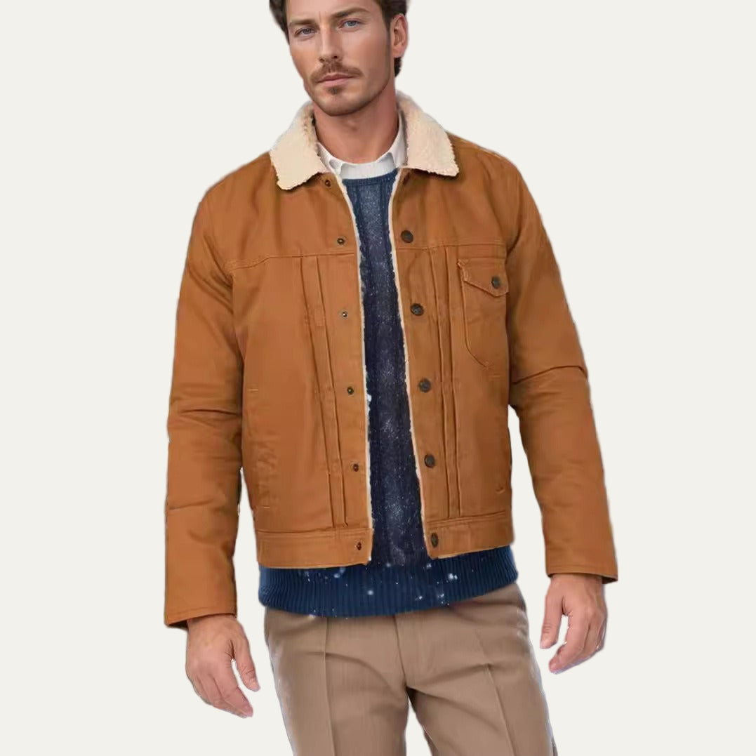 Mens Trucker Jacket Sherpa Lined Relaxed Fit