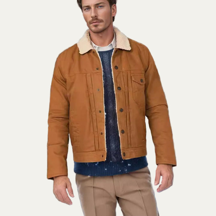 Mens Trucker Jacket Sherpa Lined Relaxed Fit