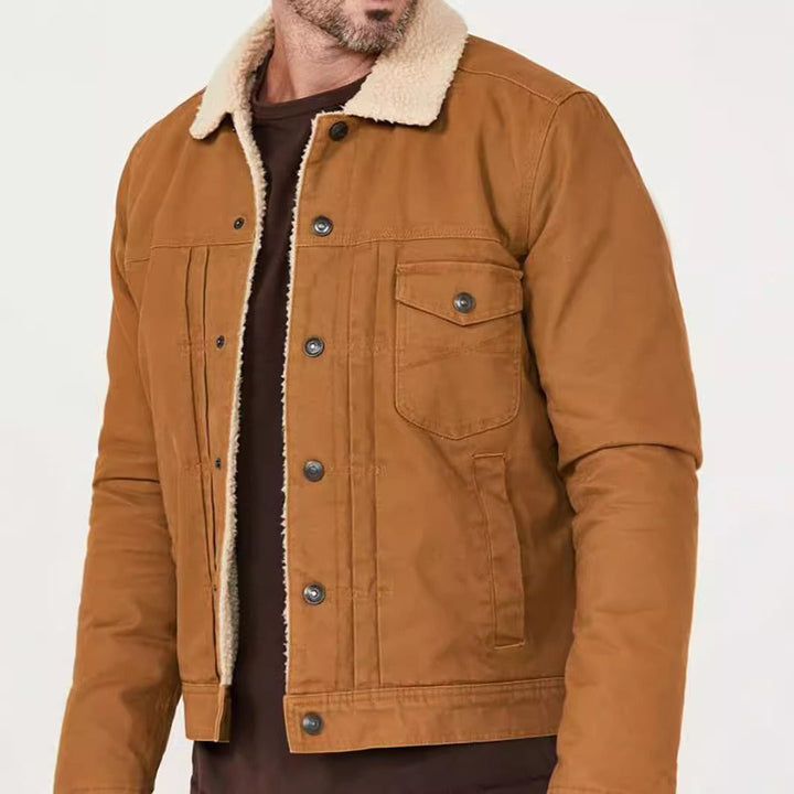 Mens Trucker Jacket Sherpa Collar Casual Fit