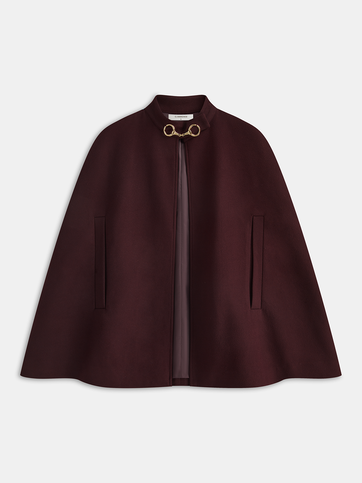 Womens Cotton Blend Cloak with Metal Detail - BritishMode