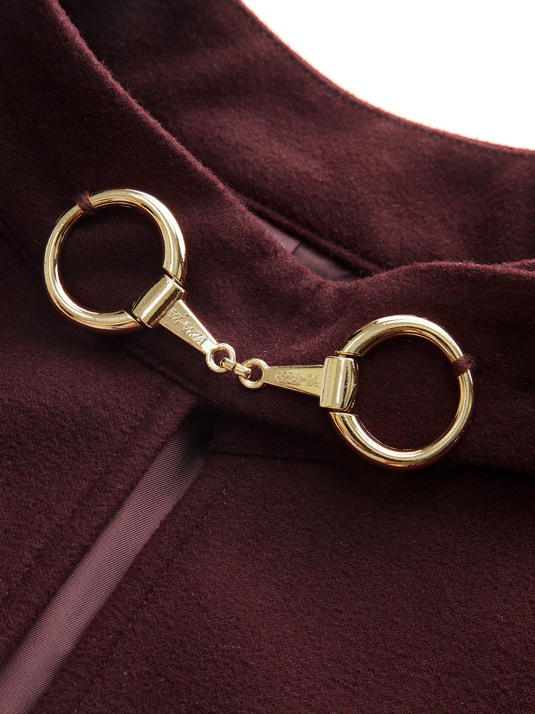 Womens Cotton Blend Cloak with Metal Detail
