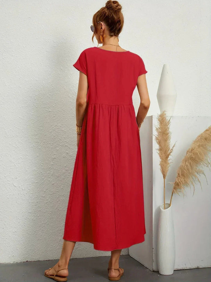 Womens Casual Midi Dress Relaxed Fit