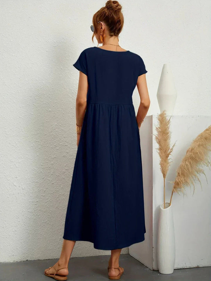 Womens Casual Midi Dress Relaxed Fit