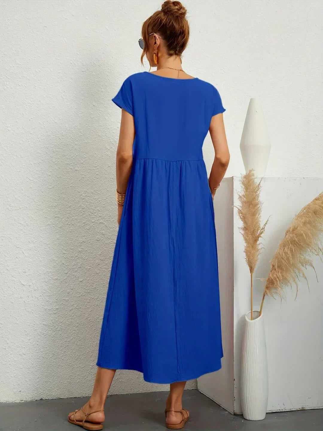 Womens Casual Midi Dress Relaxed Fit