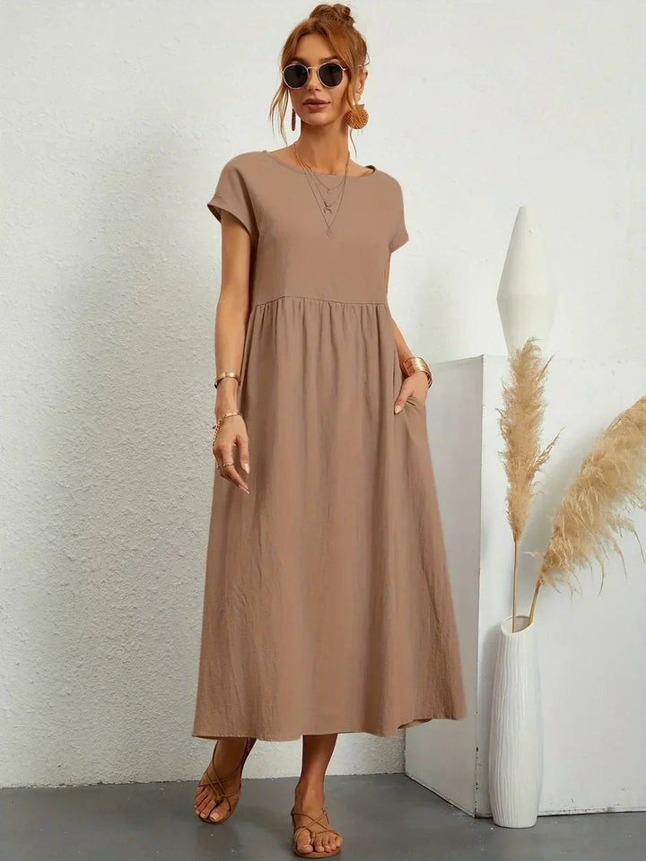 Womens Casual Midi Dress Relaxed Fit