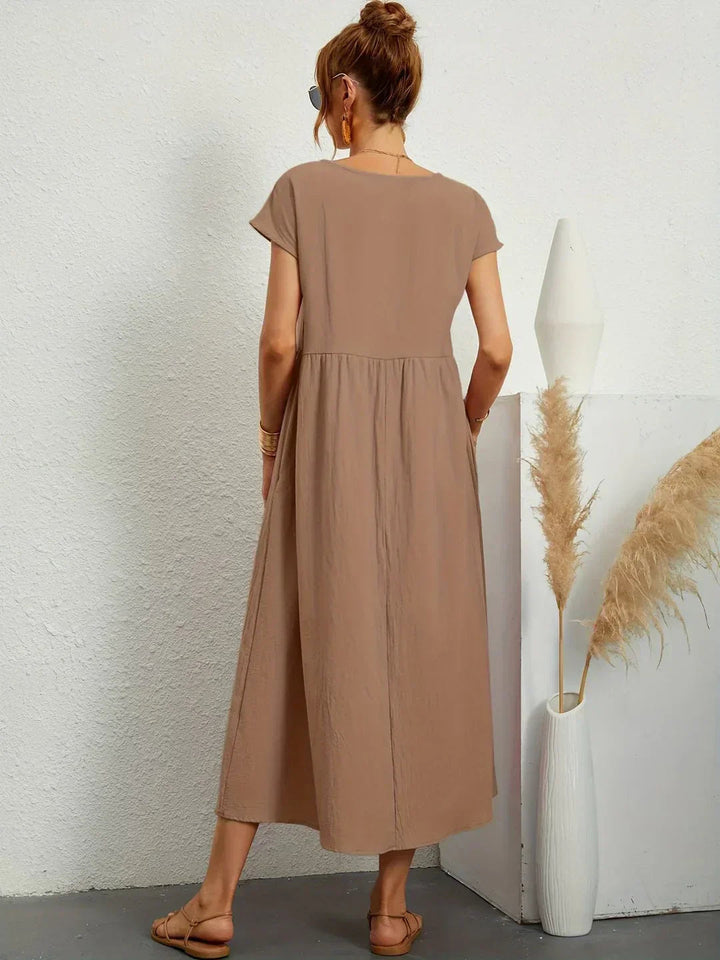 Womens Casual Midi Dress Relaxed Fit