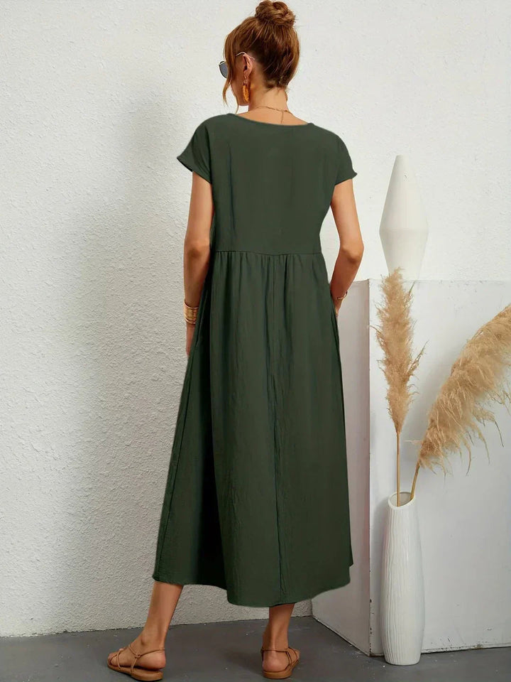 Womens Casual Midi Dress Relaxed Fit