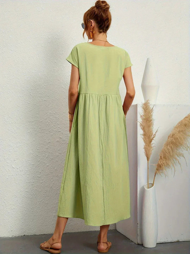 Womens Casual Midi Dress Relaxed Fit