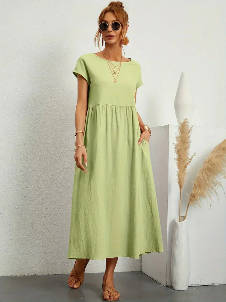Womens Casual Midi Dress Relaxed Fit