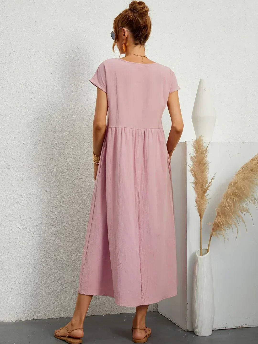 Womens Casual Midi Dress Relaxed Fit