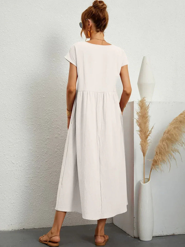 Womens Casual Midi Dress Relaxed Fit
