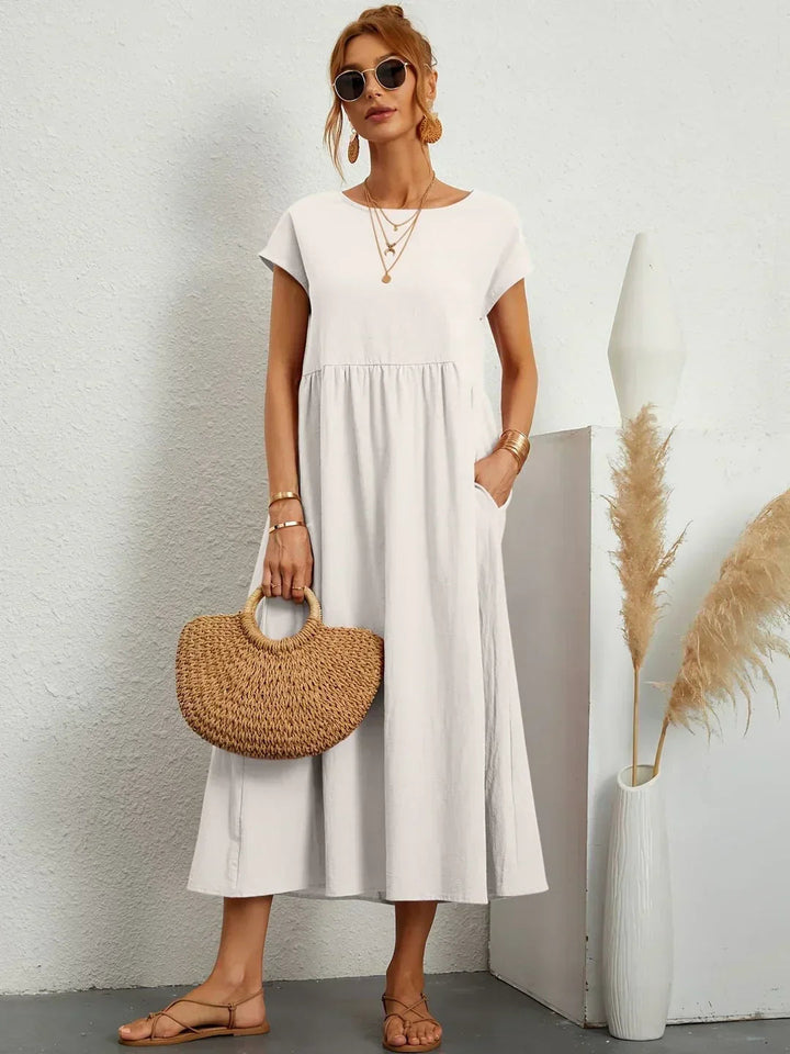 Womens Casual Midi Dress Relaxed Fit