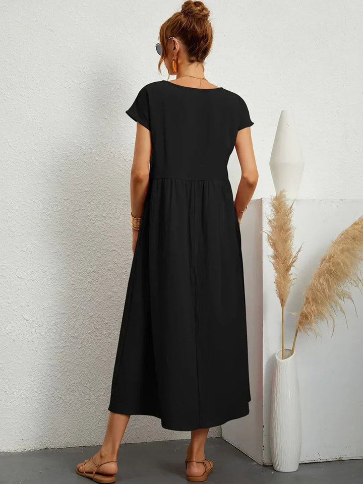 Womens Casual Midi Dress Relaxed Fit