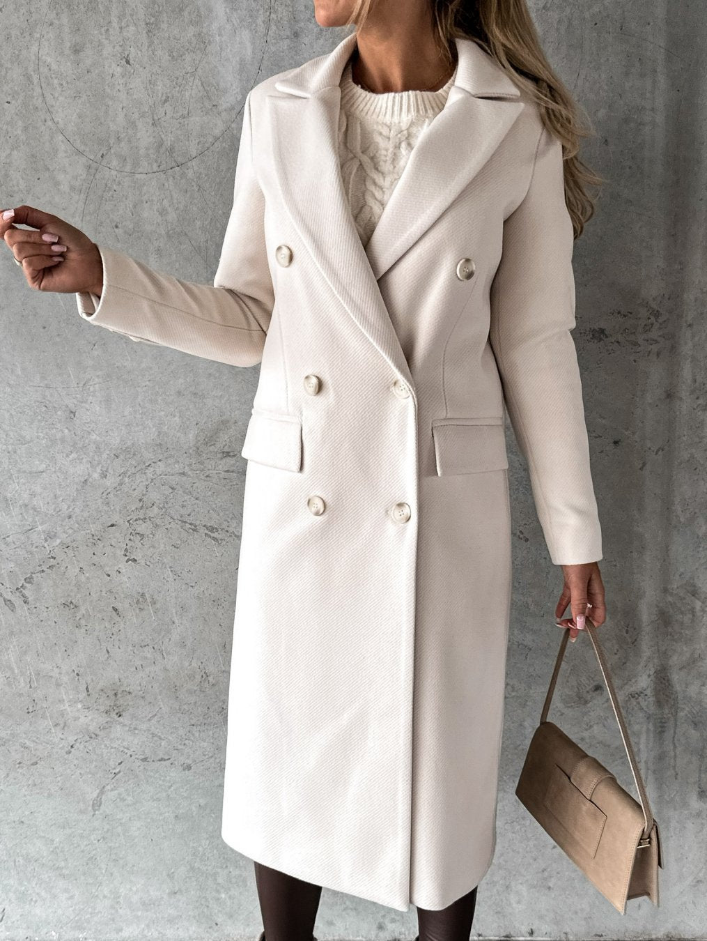 Womens Long Coat Elegant Fit