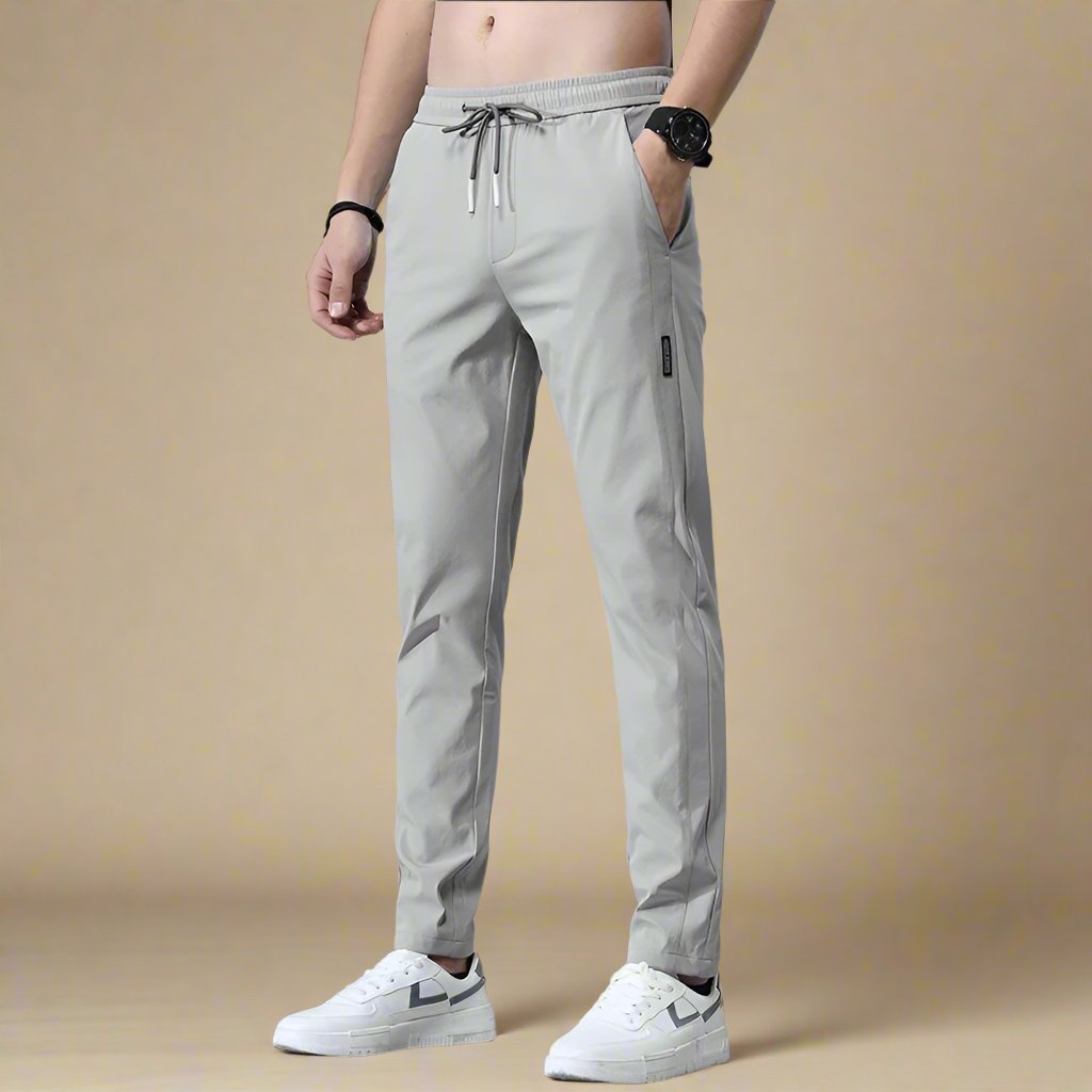 Mens Slim Fit Stretch Trousers Business Casual Modern Tapered