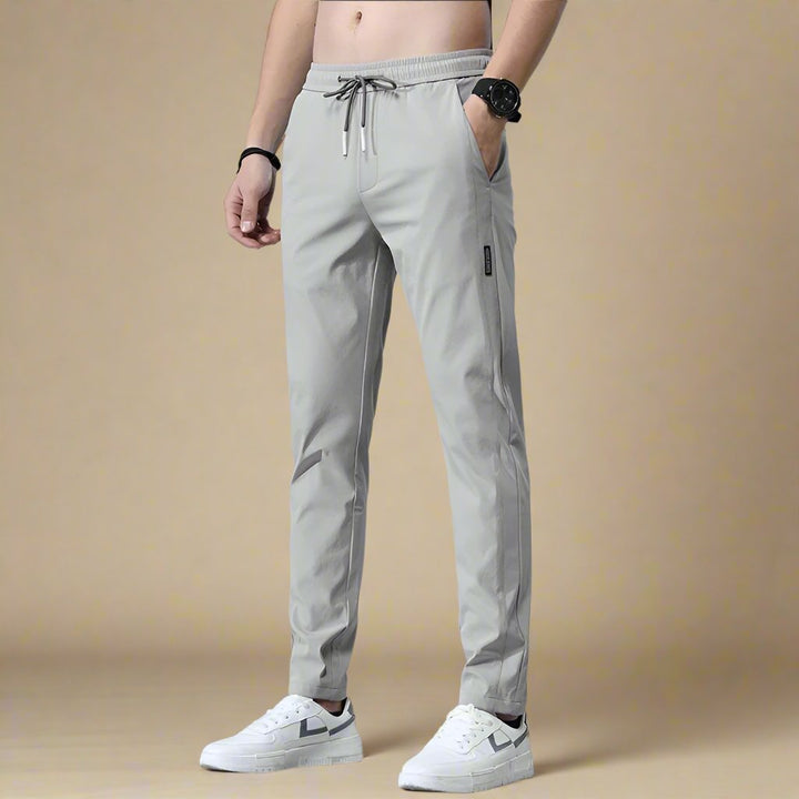 Mens Slim Fit Stretch Trousers Business Casual Modern Tapered